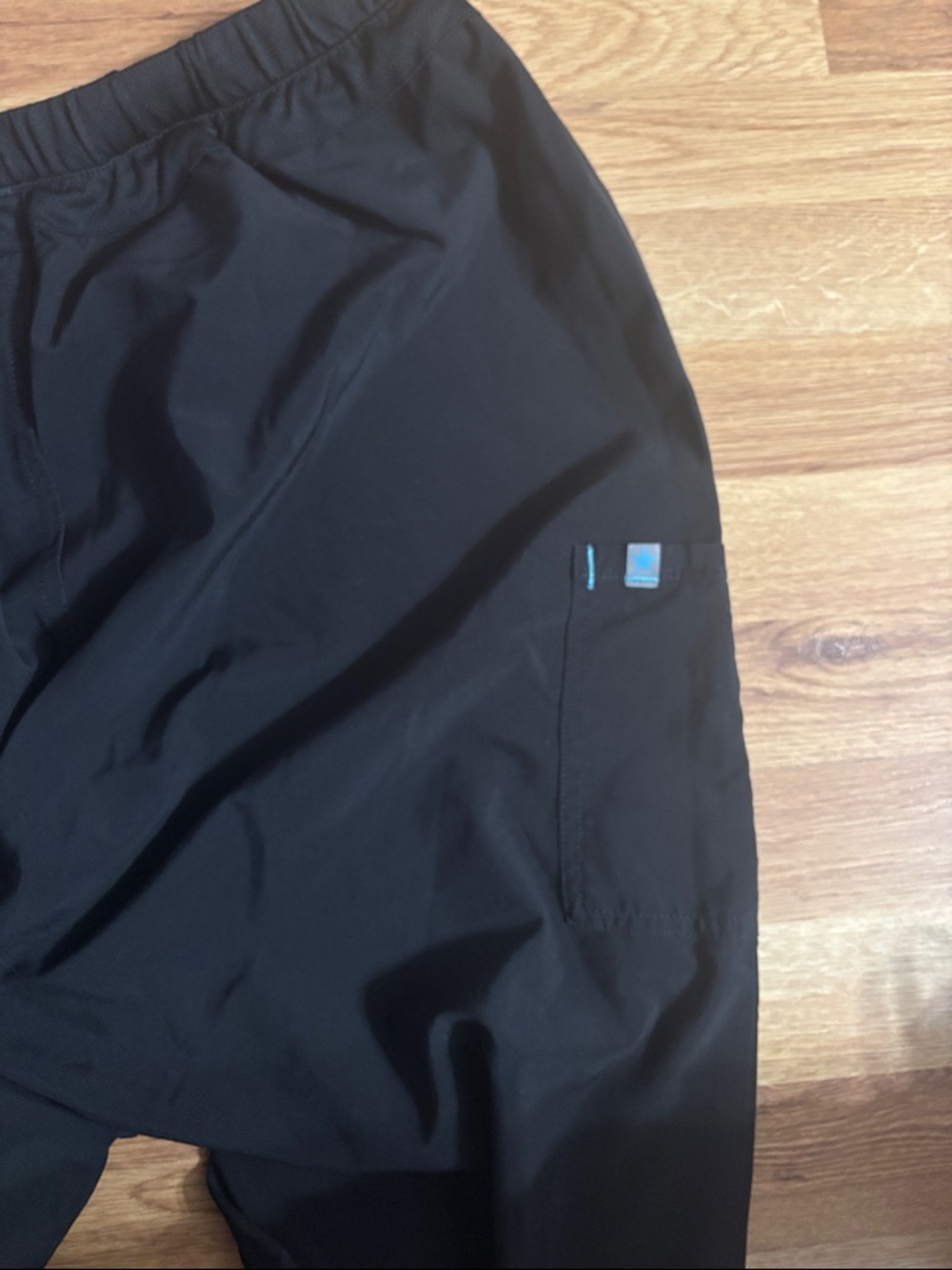 Womens Black Elastic-Waist Scrub pants - Picture 2 of 3